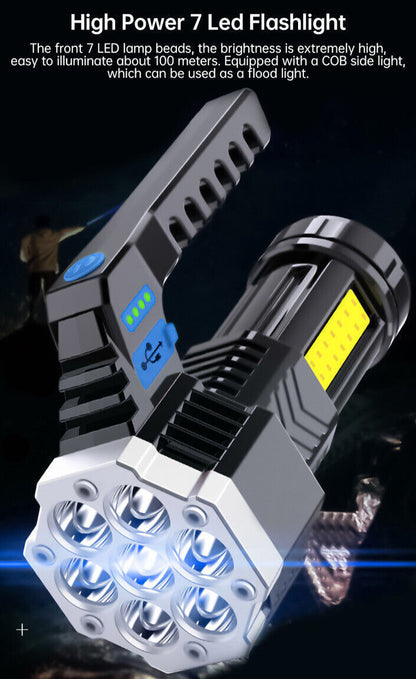 1-2Pcs Super Bright High Power LED Tactical Torch Rechargeable Flashlight New UK