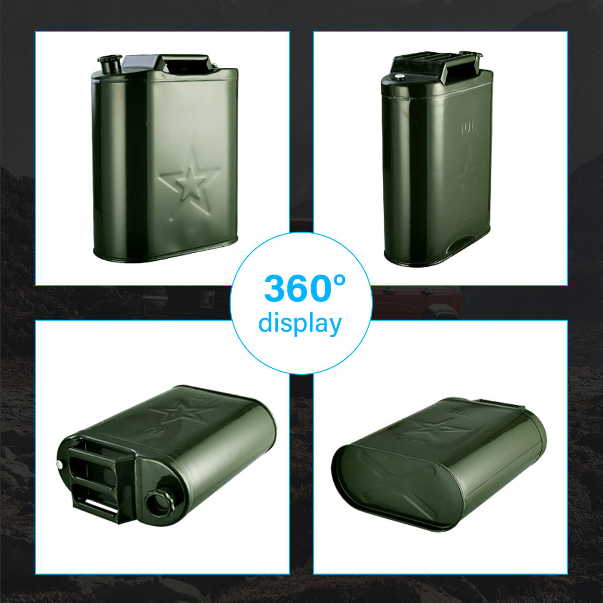 20L Metal Jerry Can Green Car Storage Fuel Petrol  Container & Flexi Spout
