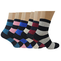 Womens Colourful Striped Socks Pack Of 6 12 24 Pairs