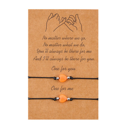 Europe And America Best Selling Luminous Pendant Card Necklace Love