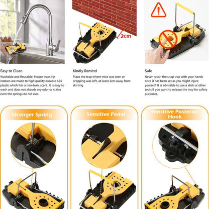 6 X Rat Catching Metal Traps Heavy Duty Snap Mousetrap Bait Pest Catcher UK