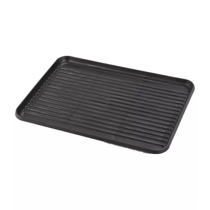 Black Large Dish Drainer Rack With Drip Tray Cutlery Holder Plate Kitchen SinK