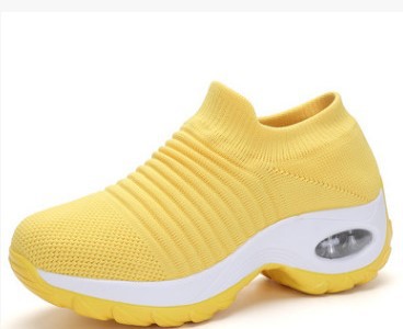 Large Size 43 Women's Shoes Air Cushion Fly-knit Sneakers Slip-on Shoes Fashion Rocking Shoes Casual Shoes Sock Shoes