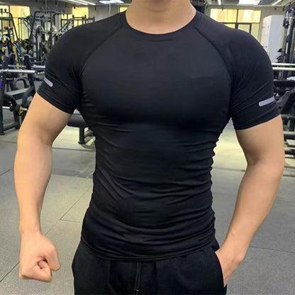 American Tights Short Sleeve Men's Stretch Slim Fit