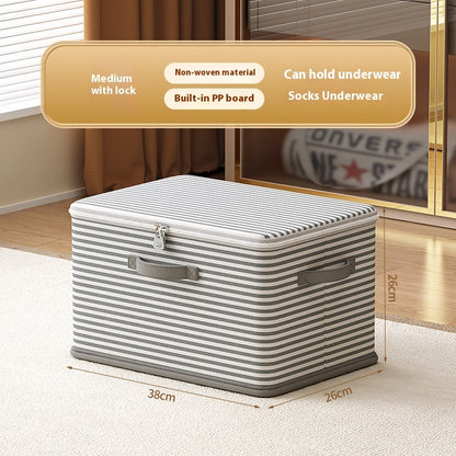 Clothes Storage Box With Lock Household Storage Basket