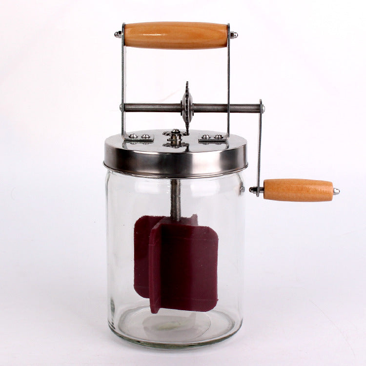 Hand Butter Blender Home Kitchen Vintage Glass Bottle