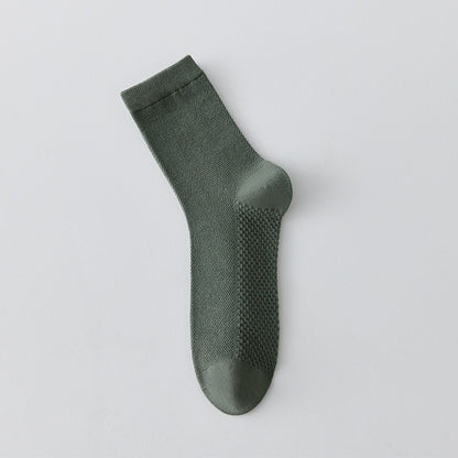 Pure Cotton Breathable Mesh Long Business Socks