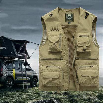 14 Pockets Summer New Men US Tactical Hiking Fishing Vest Mens Photographer Waistcoat Mesh Cargo Sleeveless Jacket Tool Vest