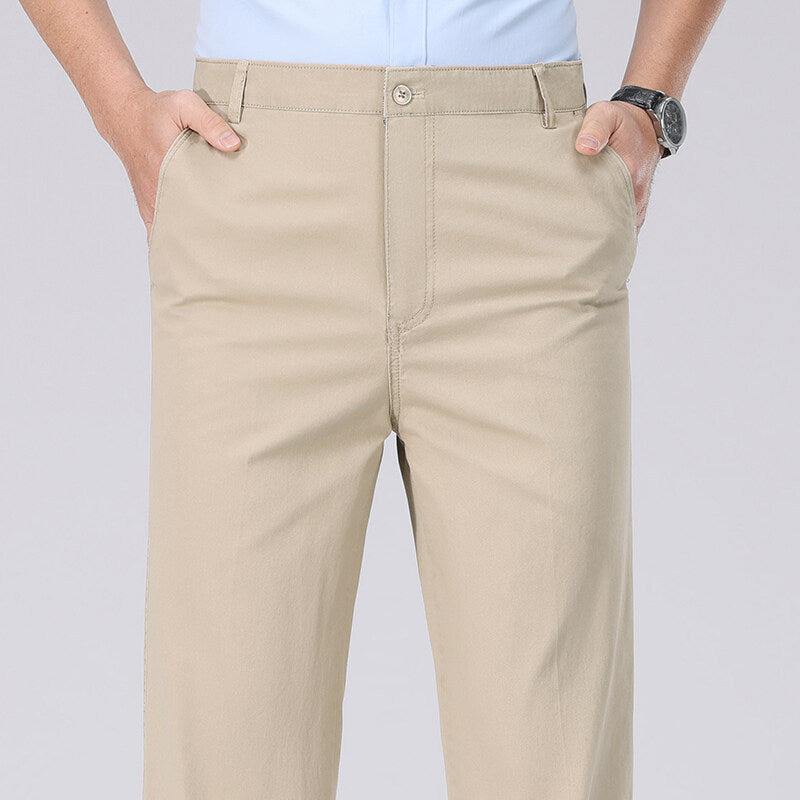 Men's Long PantsCotton Dress Trousers Loose Straight Leg