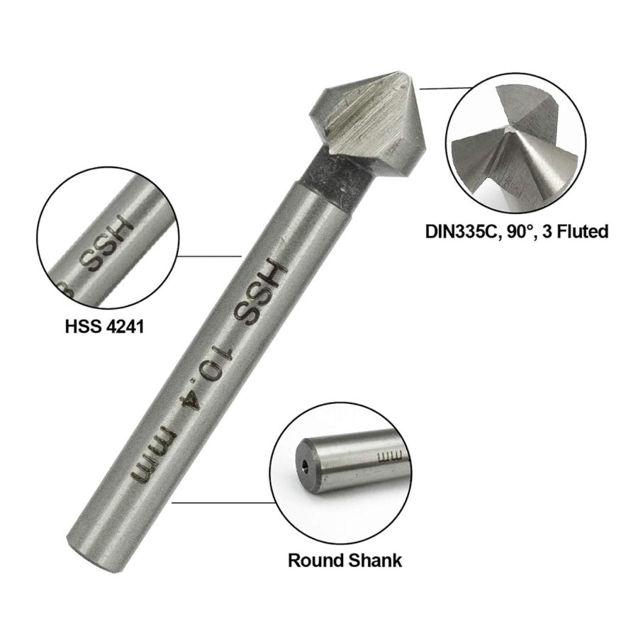 6 Pcs Lower Drill Sink Drill Sink Wood Metal HSS Cone Lower 6.3-20.5 Mm Set