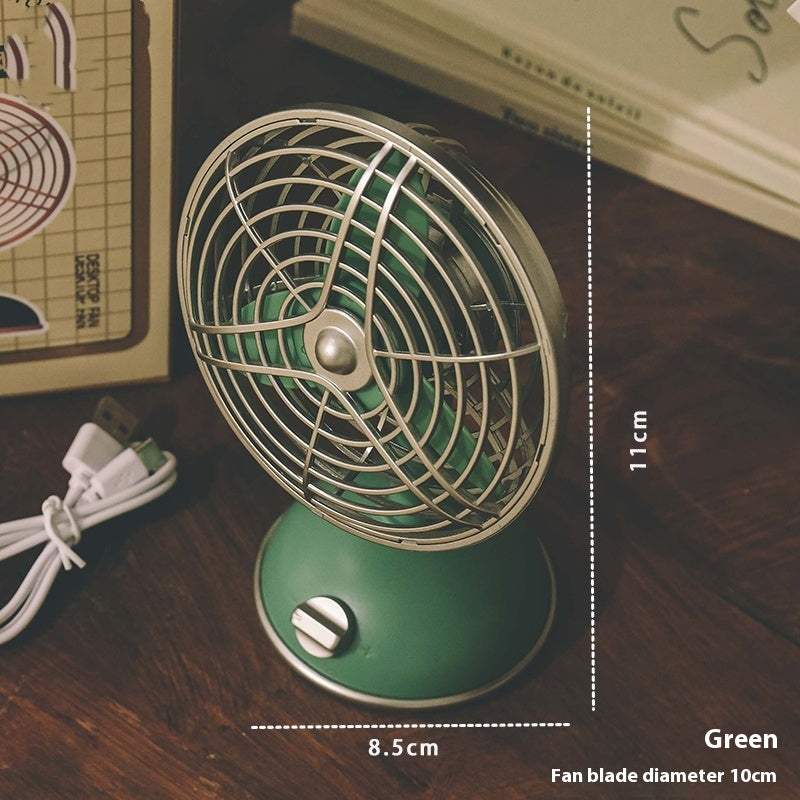 Creative Retro Little Fan Usb Charging Large Wind Fan