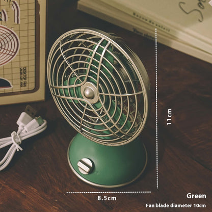 Creative Retro Little Fan Usb Charging Large Wind Fan
