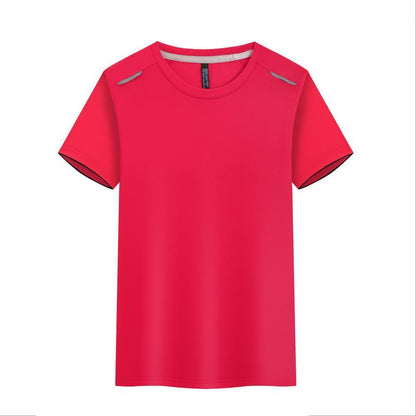 Round Neck Ice Silk Quick-drying T-shirt Marathon Short Sleeve