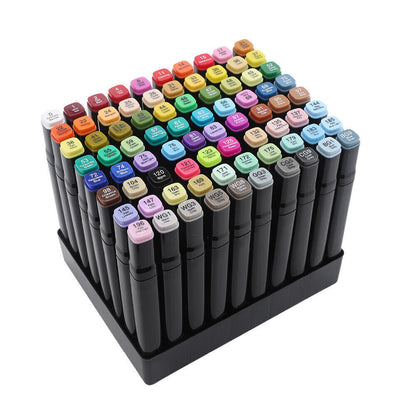 80 Farbe Acrylstifte Marker Set Permanent Pen DIY Graffiti Sketch Dual Pen
