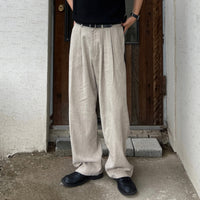 Army Green Linen Leisure Trousers Men's Japanese