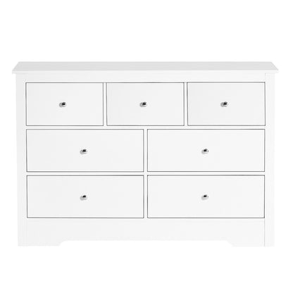 7 Drawer Dresser, Wooden Chest Of Drawers With Sliding With Anti-tip Device, Modern Minimalist Dresser Chest, Closet Storage Organizer For Living Room, Hallway, Bedroom, Entryway, Light Wood