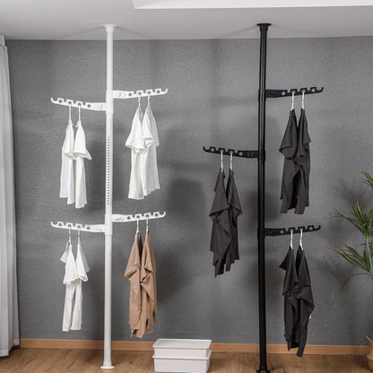 Extra Long Clothes Hanger With The Top Relying On The Ceiling And Nuclear Floor