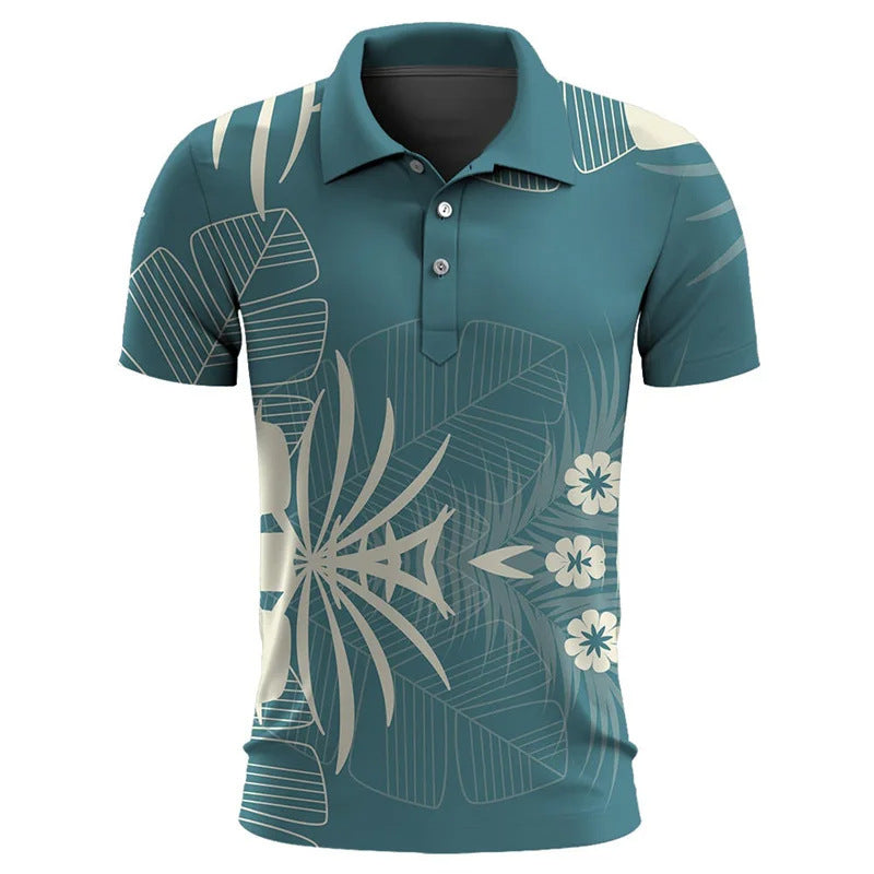 Hawaiian Plant Summer Printed Men's Short Sleeve