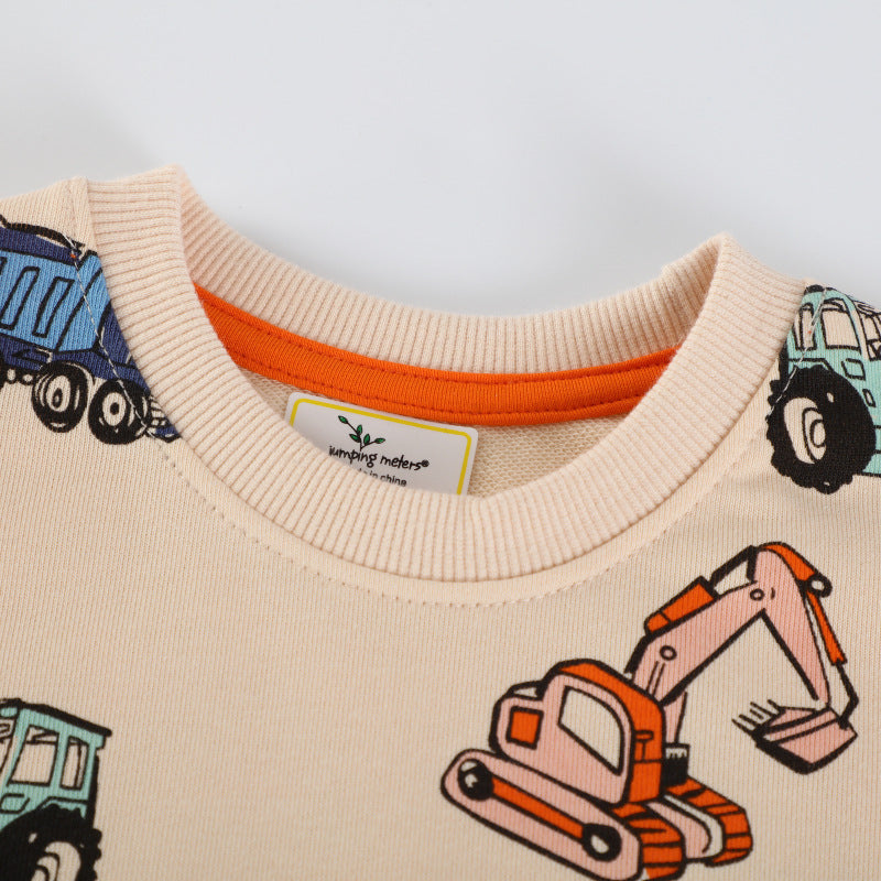 Sweatshirt With An Excavator Design Boys Clothing
