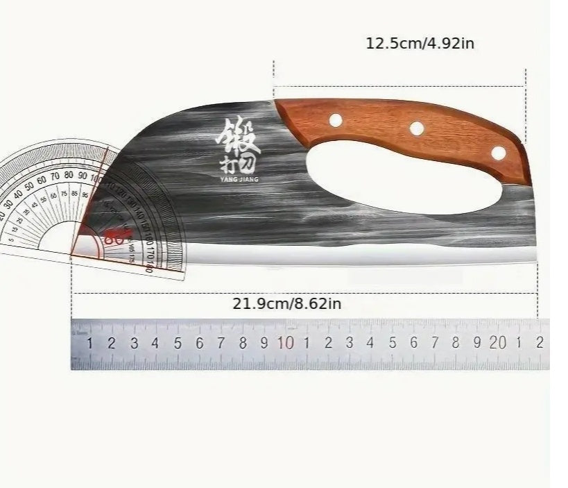 1pc Hand Forged Bone Cutter Kitchen Knife - Sharp Lightweight Dual-Use Slicer For Women - High-Carbon Stainless Steel, Ergonomic Handle, Easy To Clean, And Durable