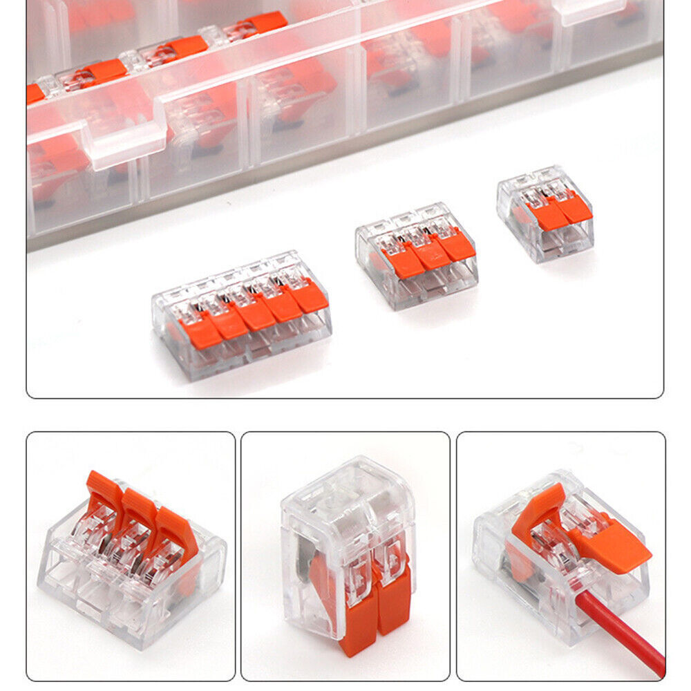 75x For Wago 221 Electrical Connectors Wire Block Clamp Terminal Cable Reusable