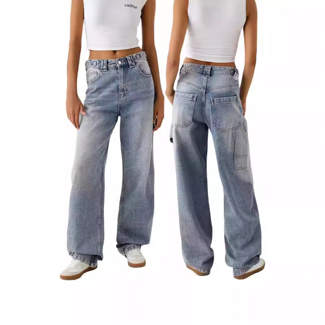 Loose Fashion Personalized Wide-leg Jeans For Women