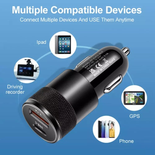 Auto Ladegerat USB Typ C USB-C 3-1 Ladeadapter KFZ Zigarettenanzunder DE