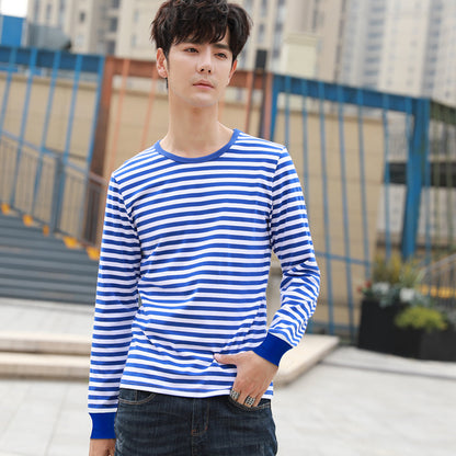 Men's Ribbed-sleeve Striped Sailor Shirt