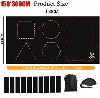 Portable Blackout Blind Window Thermal Insulated Kitchen Curtains Stick On DIY