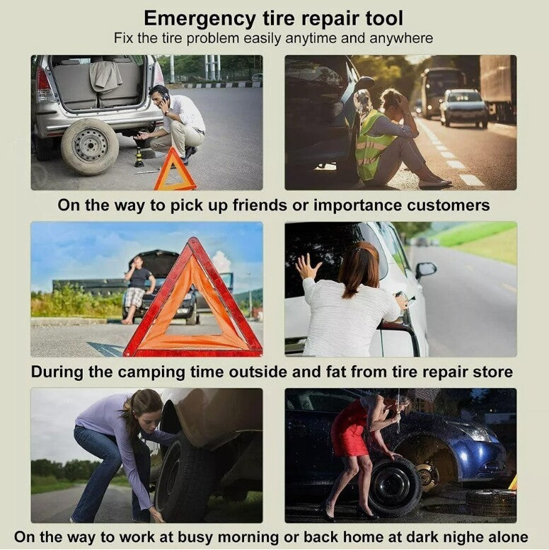 27 Tlg Auto Reifenreparatur Set Kfz PKW Reifen Flickzeug Pannenset Flicken Satz