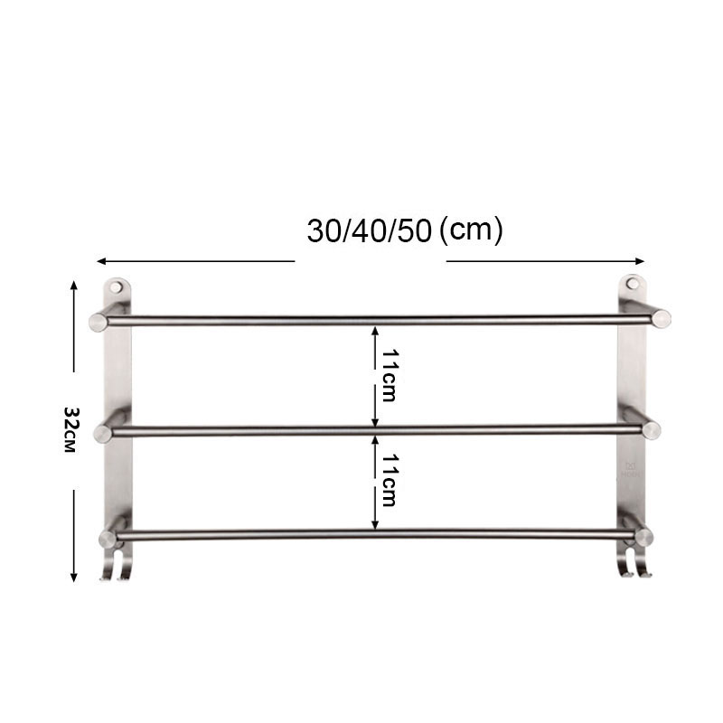 304 Stainless Steel Towel Free Perforated Single And Double Pole Bath Towel Rack