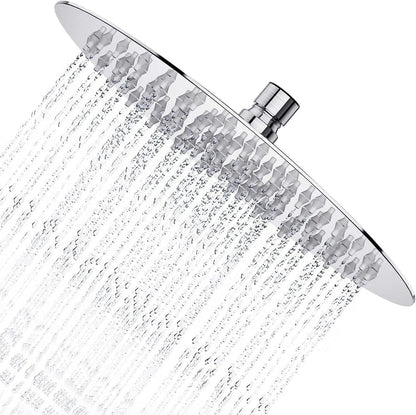 8 Round Shower Head Chrome Stainless Steel Rainfall Overhead Bathroom Large UK