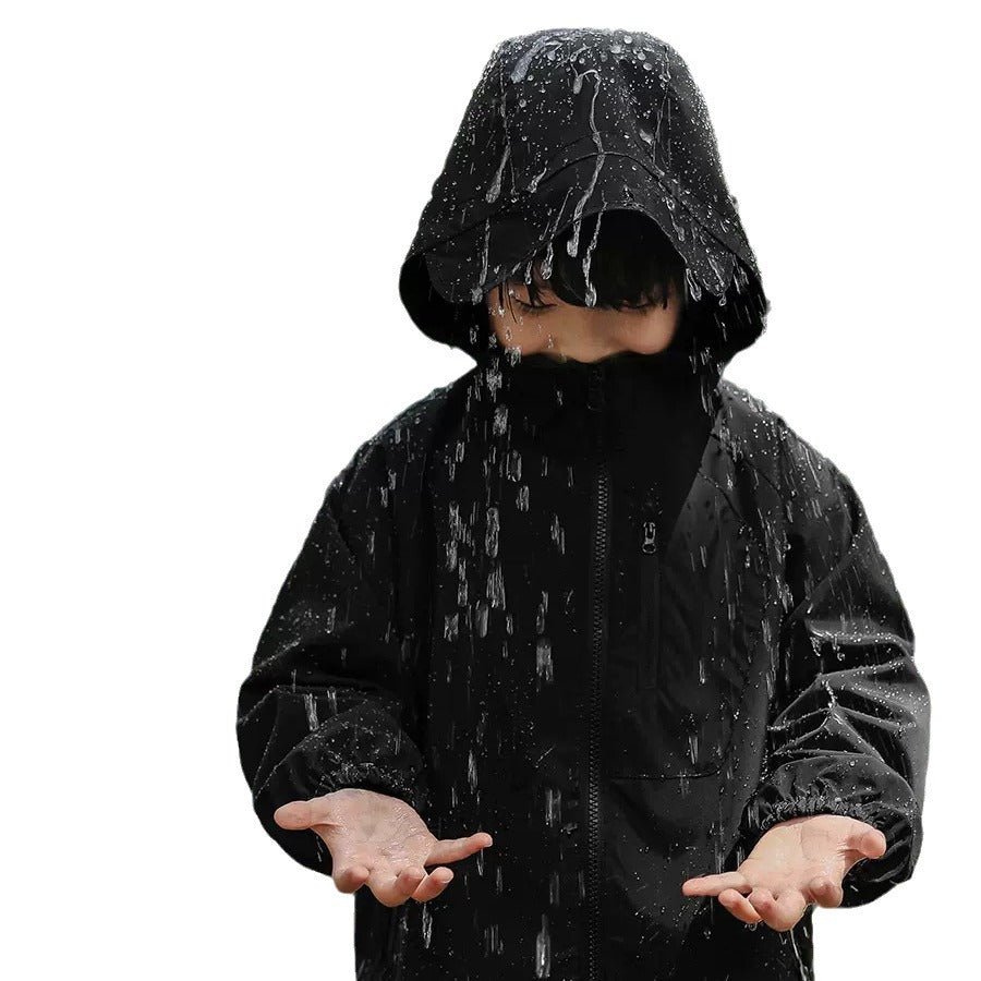 Hooded Windproof Outdoor Jacket For Older Children