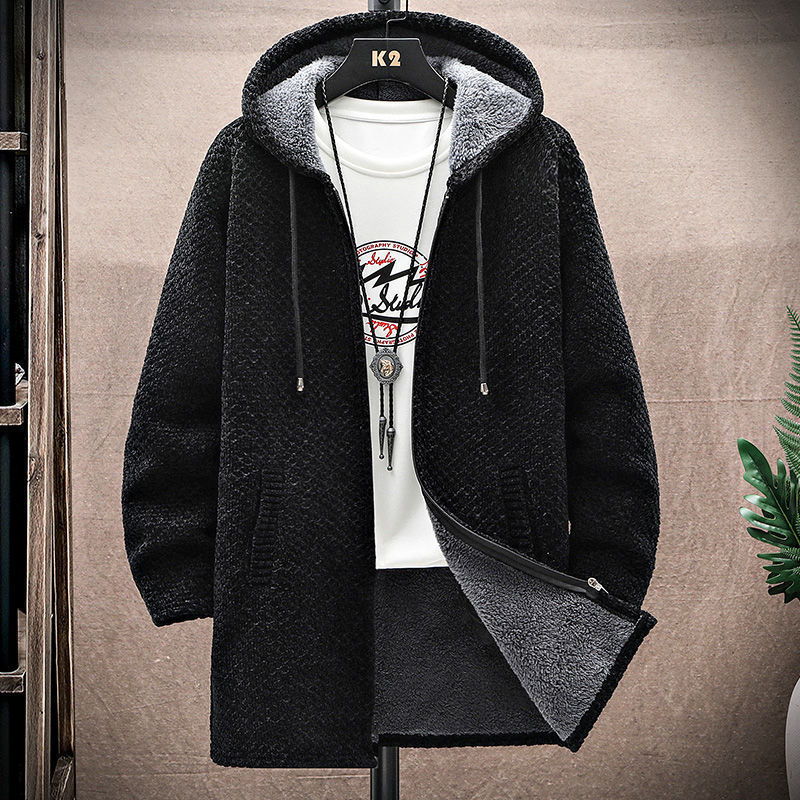 Men's Mid-Length Knitted Cardigan Coat Casual And Versatile