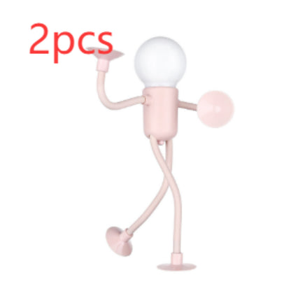 Changeable Shape Funny Sportsman Night Light Versatile Lamp Creative Funny Quirky Button Battery Desk Lamp Ornament Vacuum Suction