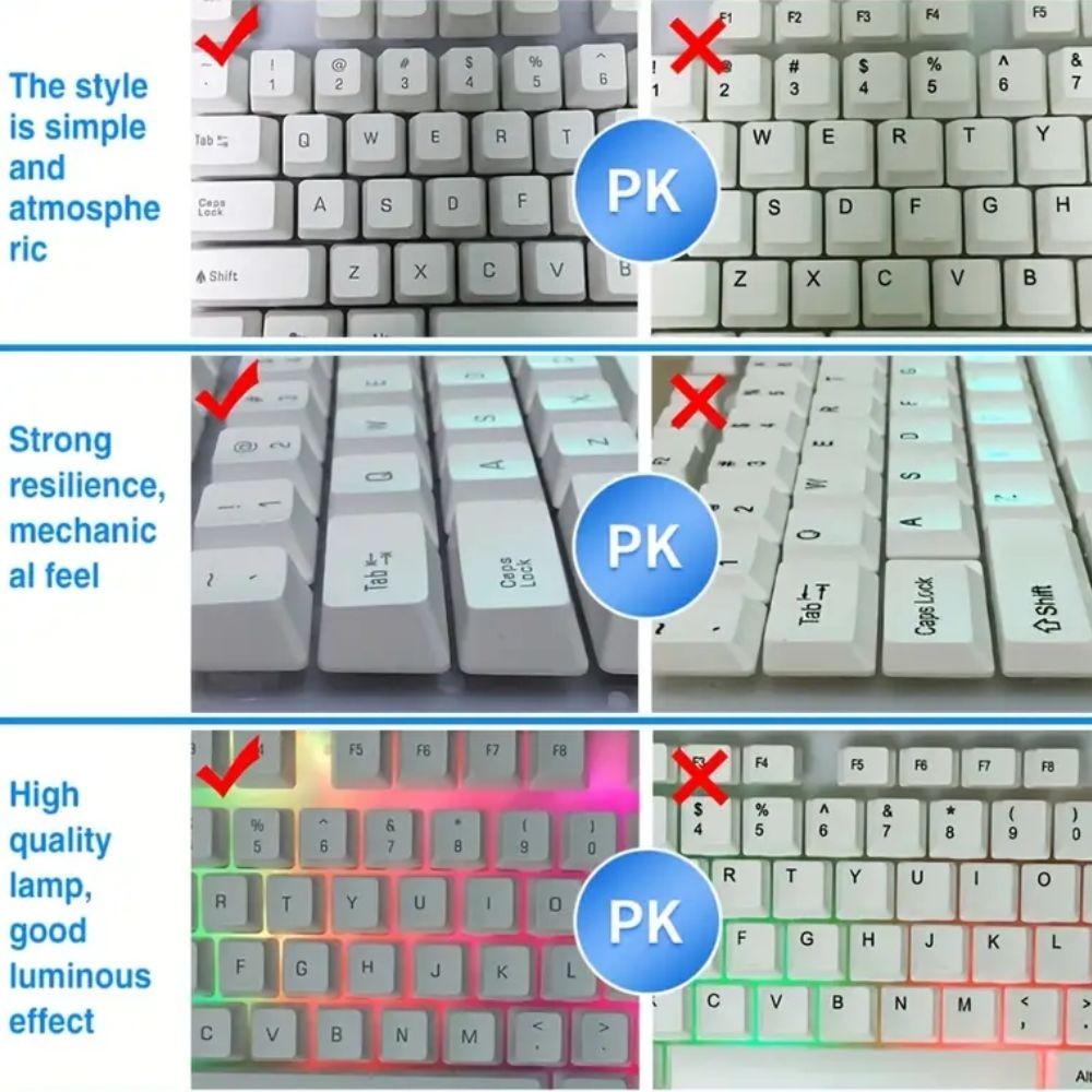 Gaming Keyboard Mouse Set Rainbow LED Wired USB For PC Laptop PS4  One 360UK