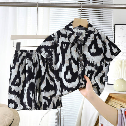 Childrens Set New Style Short-sleeve Shirt And Shorts