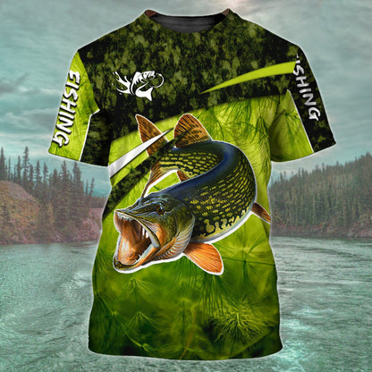 Male Creative Fishing Pattern Printed Short Sleeve