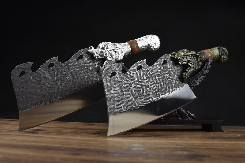 Jiaolong Bone Chopping Knife-Silver Equipment-Retro Equipment