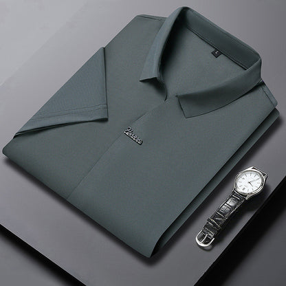 Ice Silk Short Sleeve Men's Fashion Casual Lapel