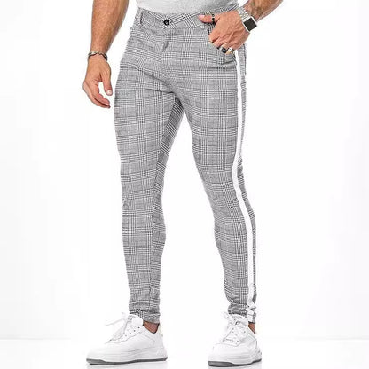 Men's Summer Thin 3D Printed Slim Fit Suit Pants