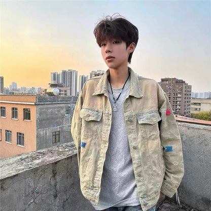 Edgy Yet Handsome American-style Vintage Jacket Top