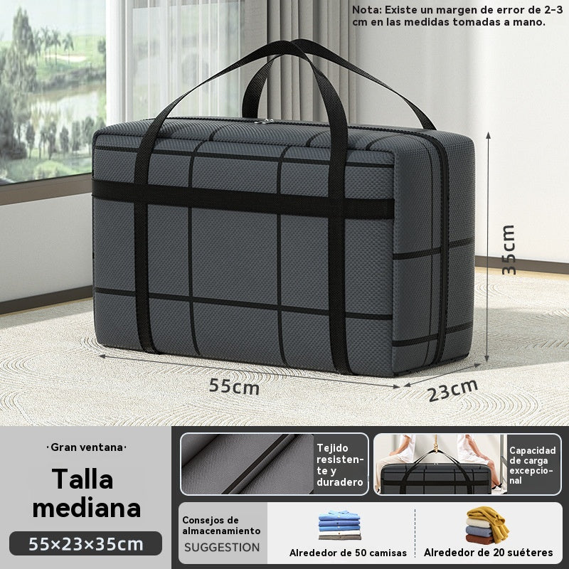 Portable Handle Clothes Storage Bin, Large Capacity Organizer Bag For Clothing & Quilts, Perfect For School & Moving Luggage