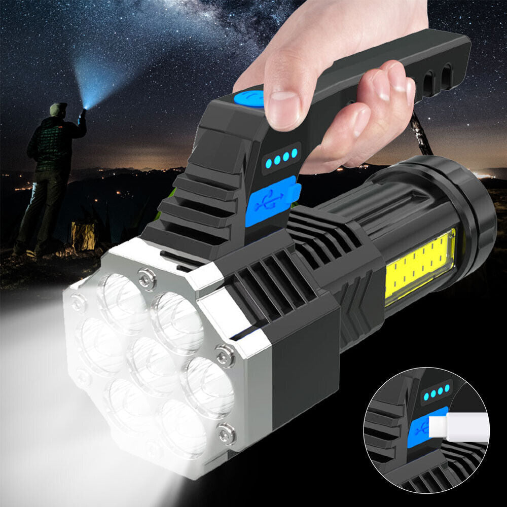 1-2Pcs Super Bright High Power LED Tactical Torch Rechargeable Flashlight New UK