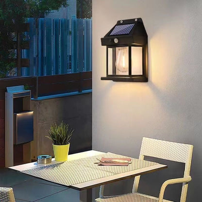 Solar Power PIR Motion Sensor Wall Lights LED Outdoor Garden Security Lamp UK