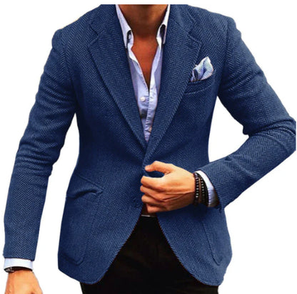 Casual Printed Double-button Suit Jacket
