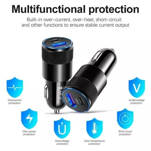 Auto Ladegerat USB Typ C USB-C 3-1 Ladeadapter KFZ Zigarettenanzunder DE