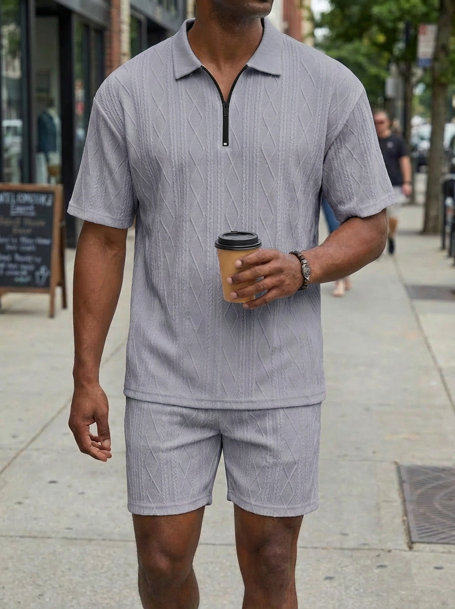 Men's Polo Shirt Casual Short-sleeved Shorts Sports Suit