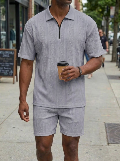 Men's Polo Shirt Casual Short-sleeved Shorts Sports Suit