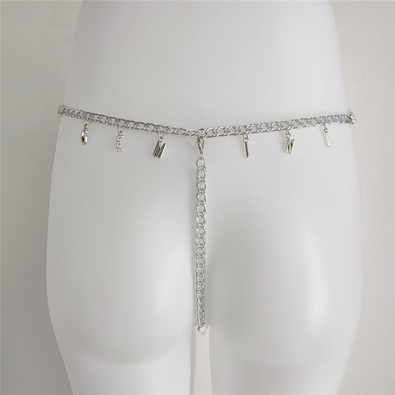 Exy Women Custom Thong With Letter Name Personality G-String Panties Underwear Waist Body Chain Lace Thongs Jewelry Gift